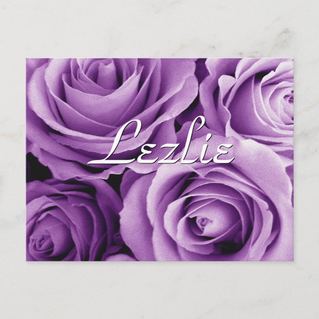Carte Postale Bouquet Rose violet objet cadeau pour son V2 (Devant)