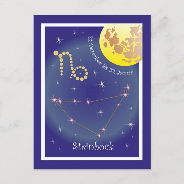 Carte Postale Bouquetin 22 décembre au 20 janvier (Devant)