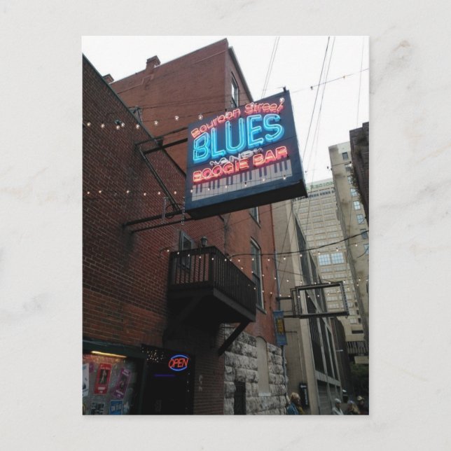 Carte Postale Bourbon Street Blues Boogie Bar Nashville TN (Devant)