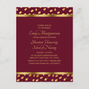 Carte Postale Bourgogne Gold Nursing School Graduation Party