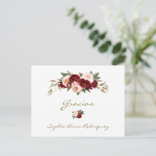 Carte Postale Bourgogne Pêche Florale Baby shower espagnol Graci