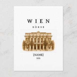 Carte Postale Bourse de Vienne personnalisée   Nom & Année