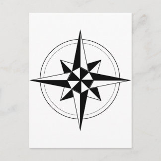 Carte Postale Boussole noire