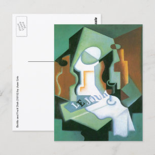 Carte Postale Bouteille et plat de fruits de Juan Gris, Cubisme 