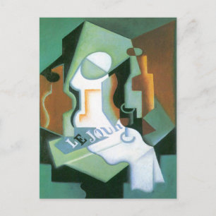 Carte Postale Bouteille et plat de fruits de Juan Gris, Cubisme 