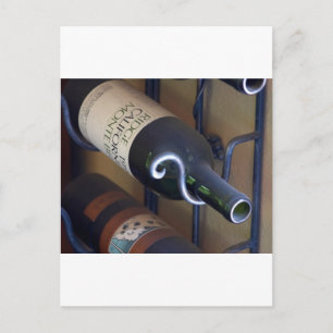 Carte Postale Bouteilles À Vins En Rack
