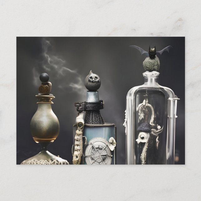 Carte Postale Bouteilles de potion d'Halloween (Devant)