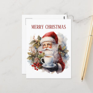 Carte Postale Boutique de café de Noël festive