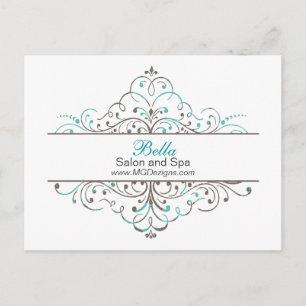 Carte Postale Boutique de papeterie personnalisée Aqua Floury
