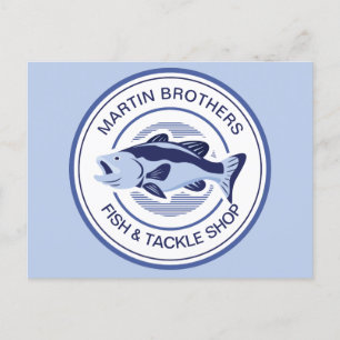 Carte Postale Boutique de poisson personnalisé Basse bleue Grand