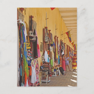 Carte Postale Boutiques de souvenirs à Carthagène Colombie