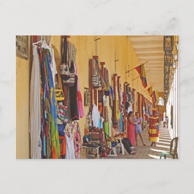 Carte Postale Boutiques de souvenirs en Carthagène Colombie (Devant)