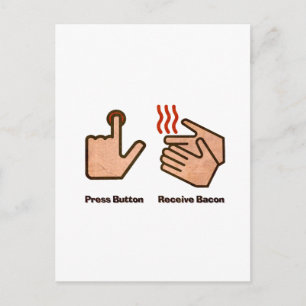 Carte Postale bouton de pression réception bacon