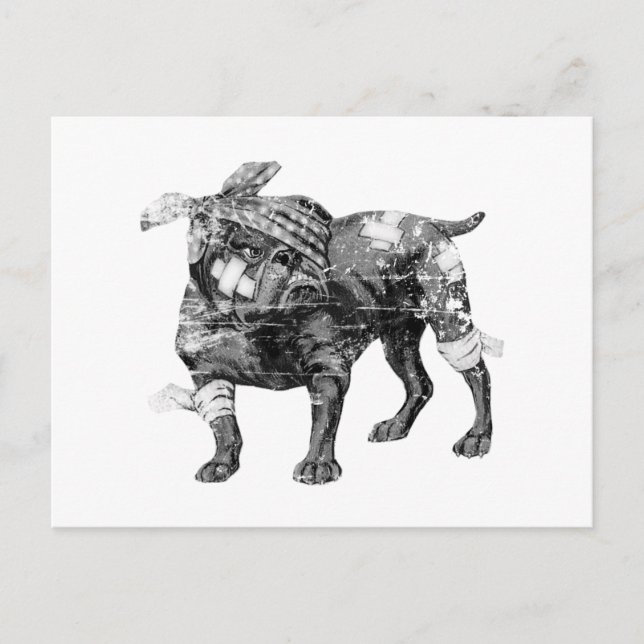 Carte Postale Bouton vintage en BW (Devant)