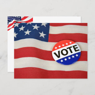 Carte Postale Bouton Vote sur l'indicateur USA