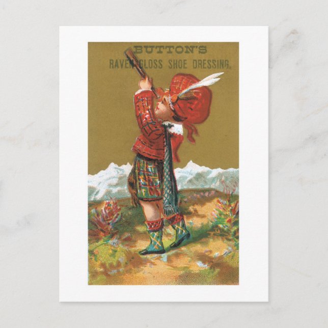 Carte Postale Boutons Corbeau brillant Robe (Devant)