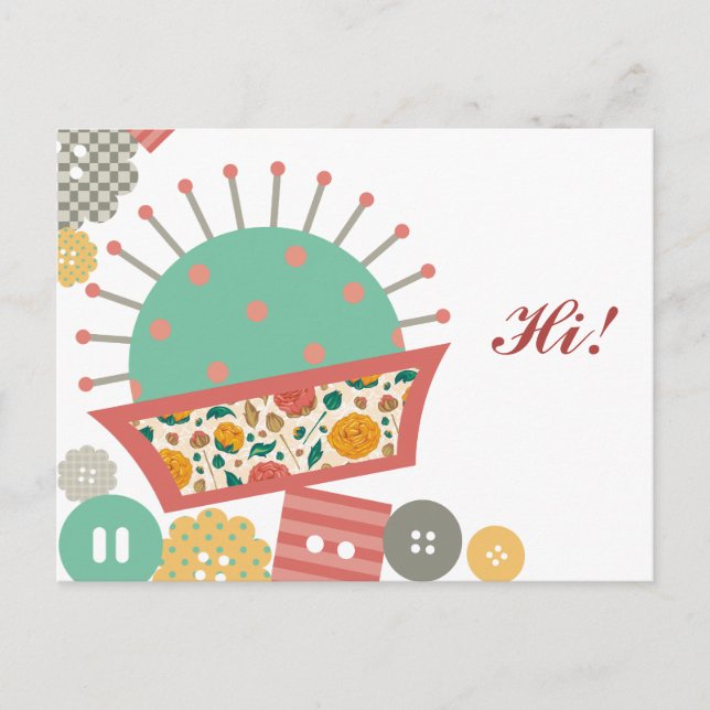 Carte Postale boutons de couture couture couturière (Devant)