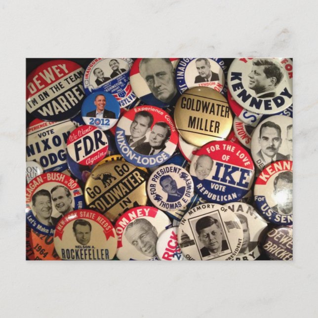 Carte Postale Boutons politiques (Devant)