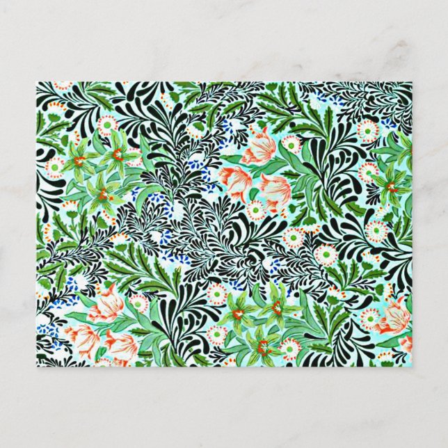 Carte Postale Bower, vintage William Morris motif, (Devant)