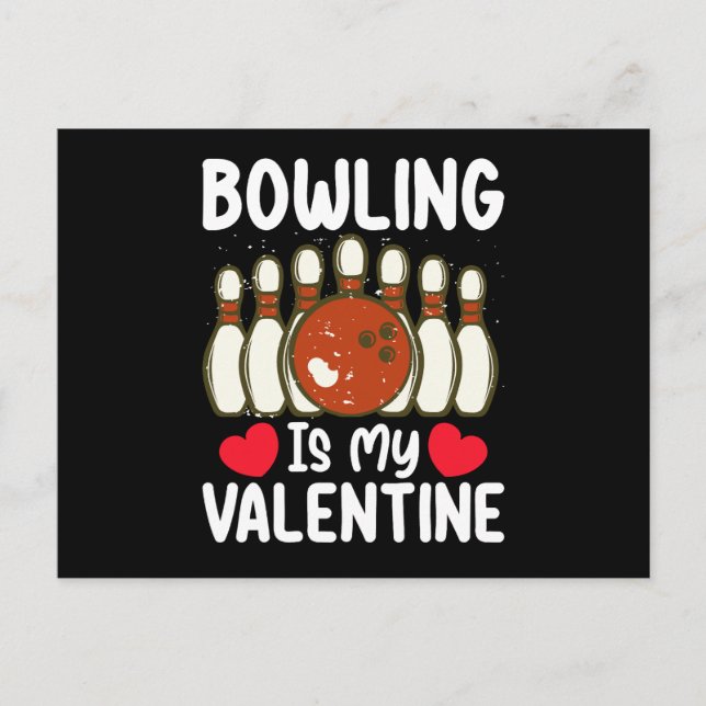 Carte Postale Bowling Est Mon Coeur D'Amour De La Saint-Valentin (Devant)
