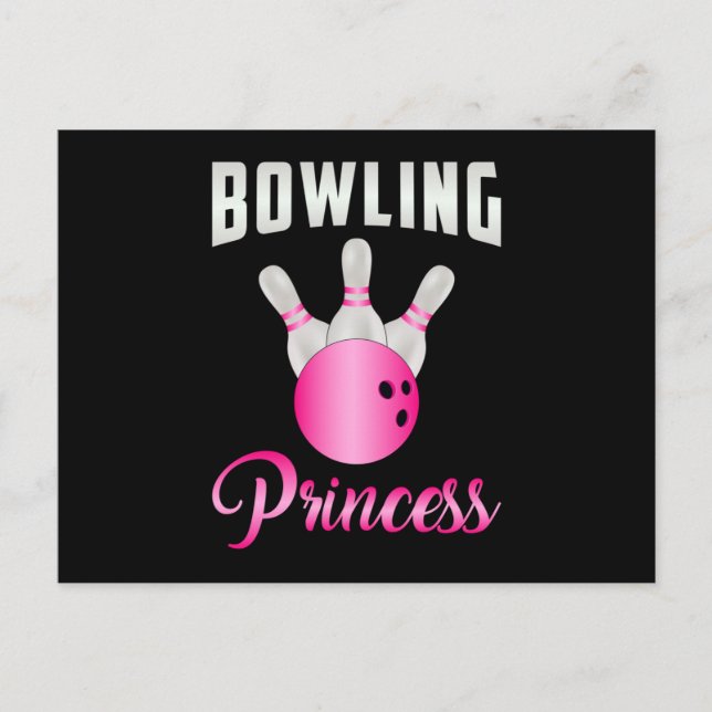 Carte Postale Bowling Princess Girl Queen Bowl Bowler Drôle cade (Devant)