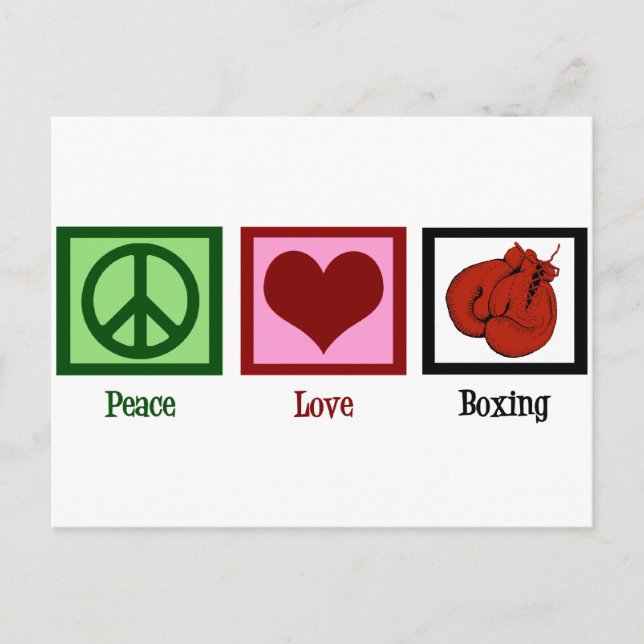 Carte Postale Boxe d'amour pour la paix (Devant)