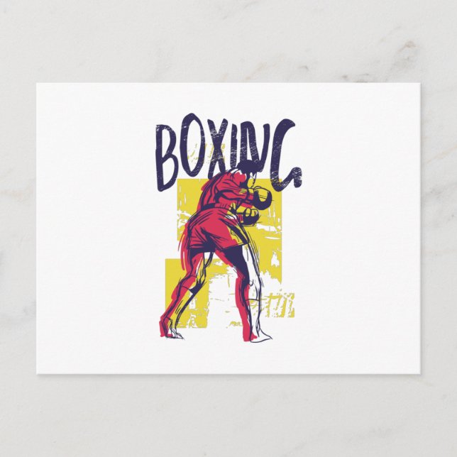 Carte Postale Boxe Sports Grunge (Devant)