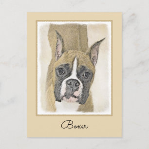Carte Postale Boxer Peinture - Cute Original Chien Art