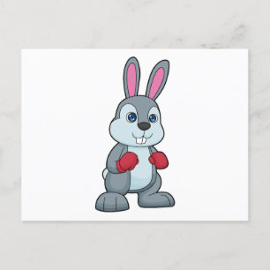 Carte Postale Boxeur de lapin Gants de boxe