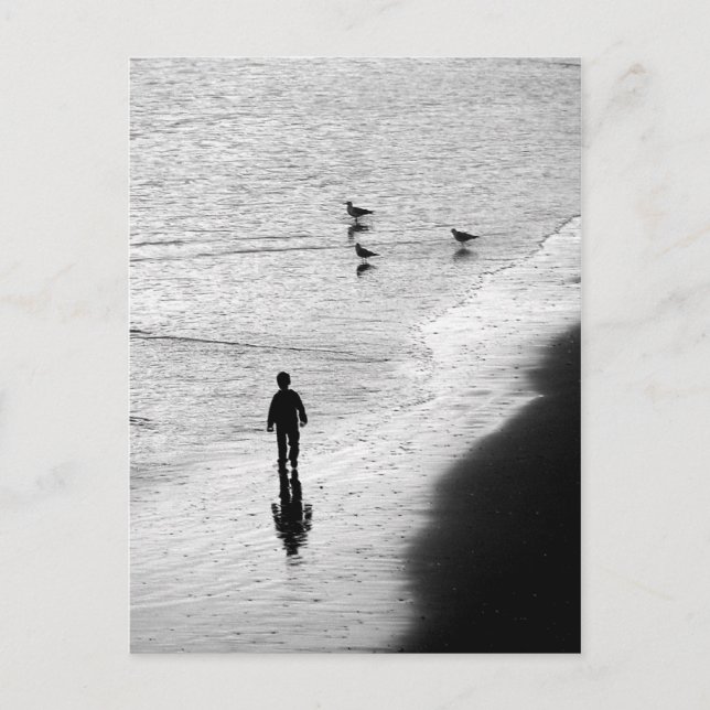 Carte Postale Boy Wading au Surf (Devant)