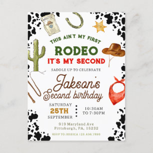 Carte Postale Boys Ain't My First Rodeo Cowboy 2e anniversaire