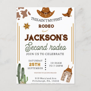 Carte Postale Boys Ain't My First Rodeo Cowboy 2e anniversaire