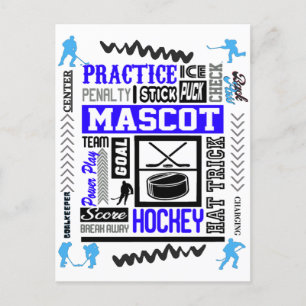 Carte Postale Boys Hockey Terminologie en bleu