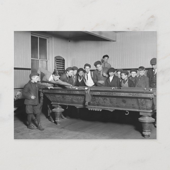 Carte Postale Boys Shooting Pool, 1909 (Devant)
