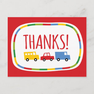 Carte Postale Boys Toys Fête d'anniversaire des enfants Merci No