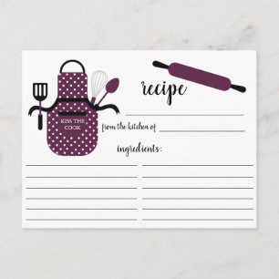 Carte Postale Boysenberry White Apron Kitchen Tools Recette Card