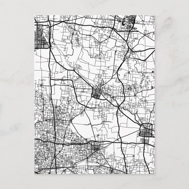 Carte Postale Bozhou China City Map (Devant)