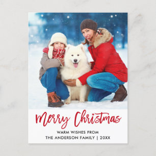 Carte Postale Bracelet Script Rouge Joyeux Noël Star Photo