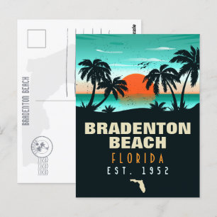 Carte Postale Bradenton Beach Florida Retro Sunset Souvenirs
