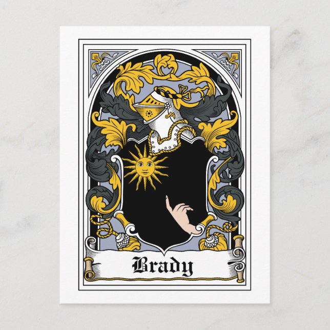 Carte Postale Brady Family Crest (Devant)