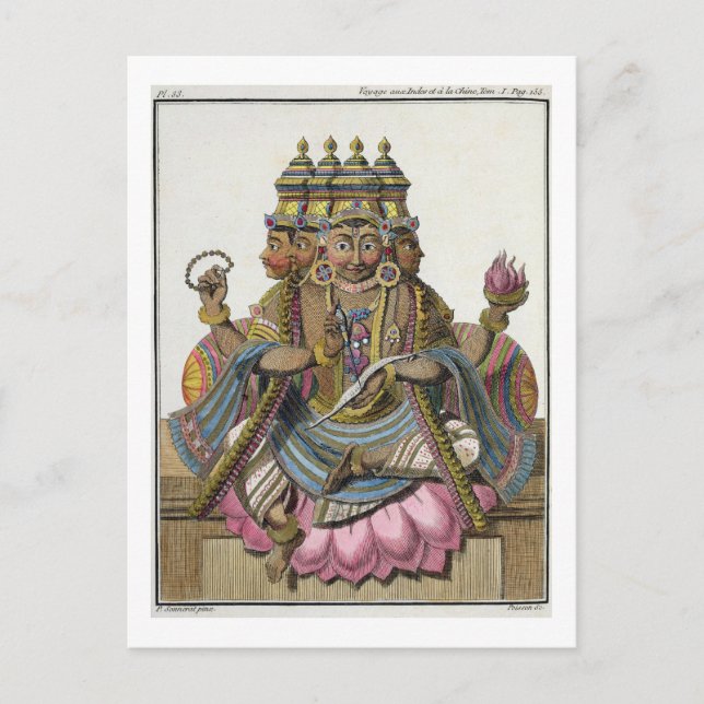 Carte Postale Brahma, dieu hindou de la création, du Voyage aux  (Devant)