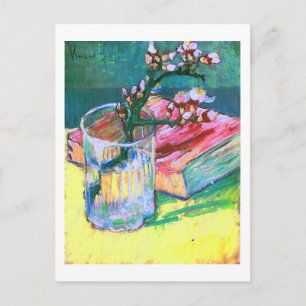 Carte Postale Branche d'amande fleurie Livre de verre Van Gogh F