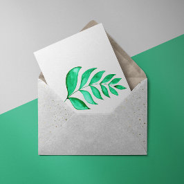 Carte Postale Branche d'aquarelle simple - vert