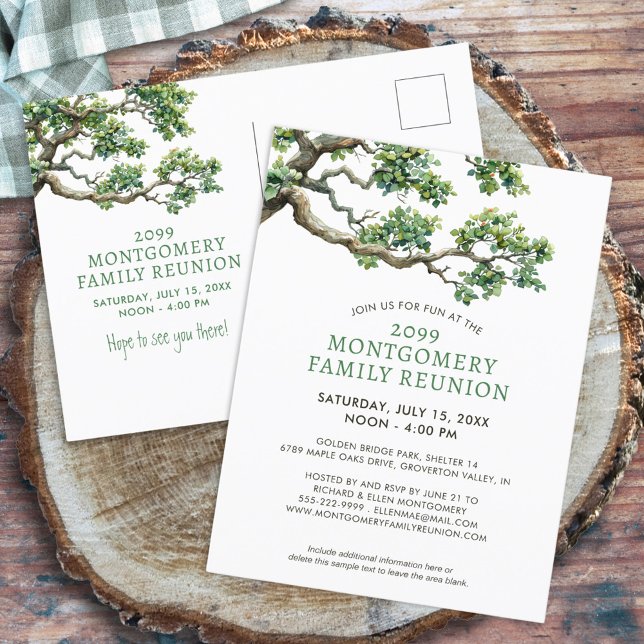 Carte Postale Branche de l'arbre familial de la réunion familial (Créateur téléchargé)