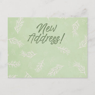 Carte Postale Branches blanches sur fond vert pour un changement