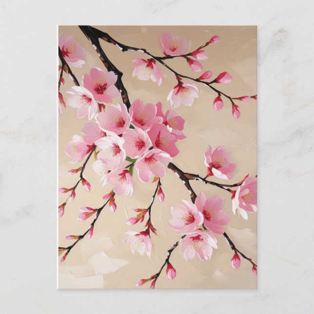 Carte Postale Branches de fleurs de cerisier - Élégante Sakura r (Devant)