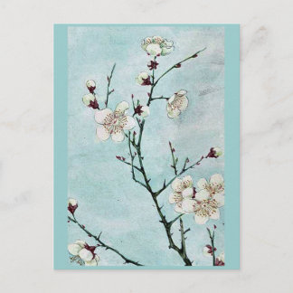 Carte Postale Branches de prunes avec fleurs Ukiyo-e.