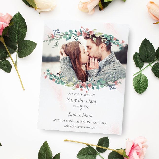 Carte Postale Branches Fleurs sauvages 2 tons délicats et élégan (Créateur téléchargé)