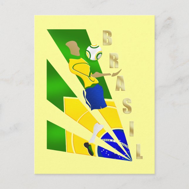 Carte Postale Brasil Graphic Fumebol de contrôle de la poitrine  (Devant)