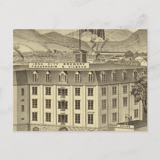 Carte Postale Brasserie Iron City, Frauenheim et Vilsack (Devant)